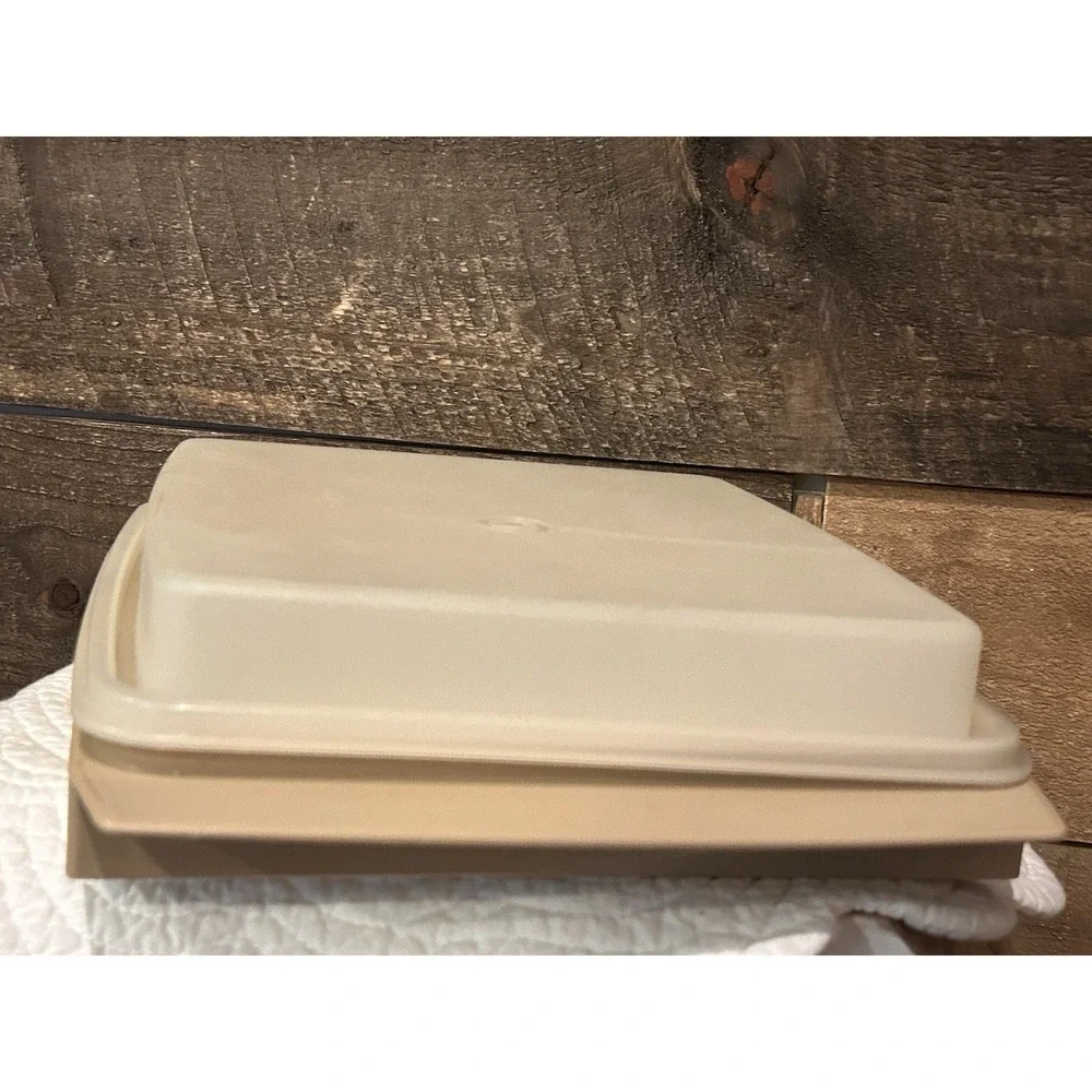 Vintage Tupperware Deviled Egg Keeper Carrier‎ Tan White #723 Holds 16